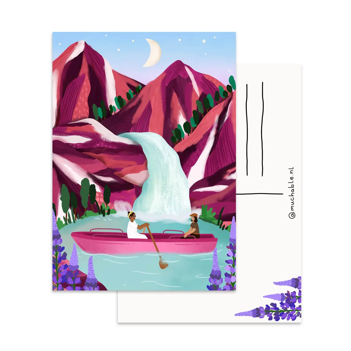 Girls Boating Postcard