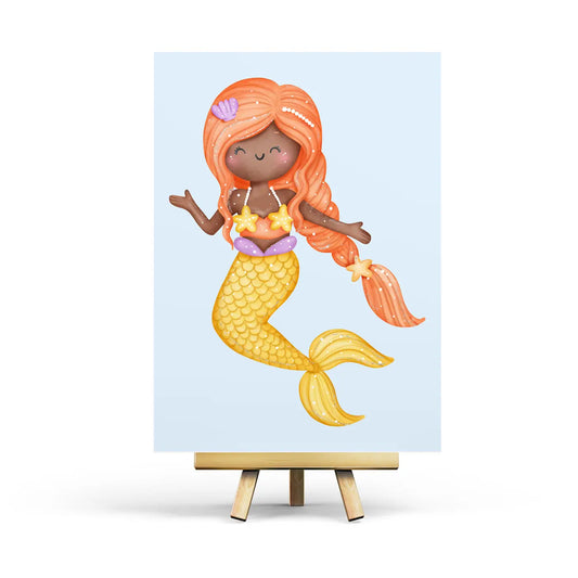 Orange Mermaid Postcard