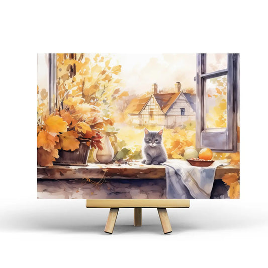 Autumn Window Postcard