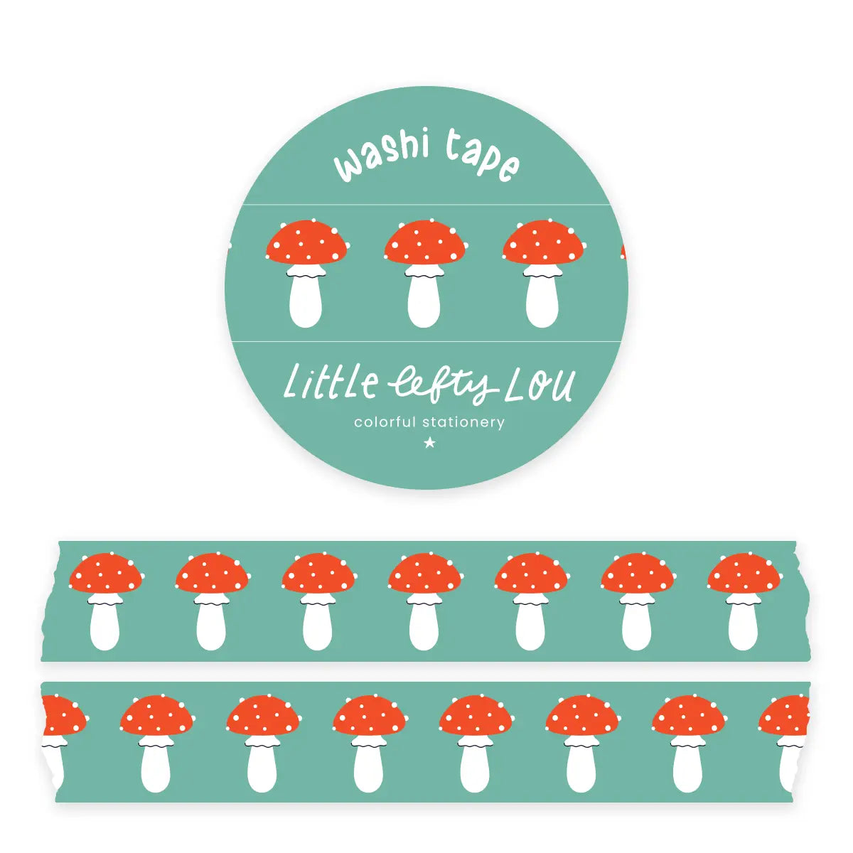 Teal Mushroom Washi Tape