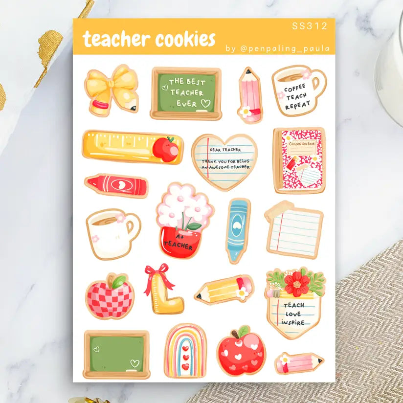 Teacher Cookies Sticker Sheet