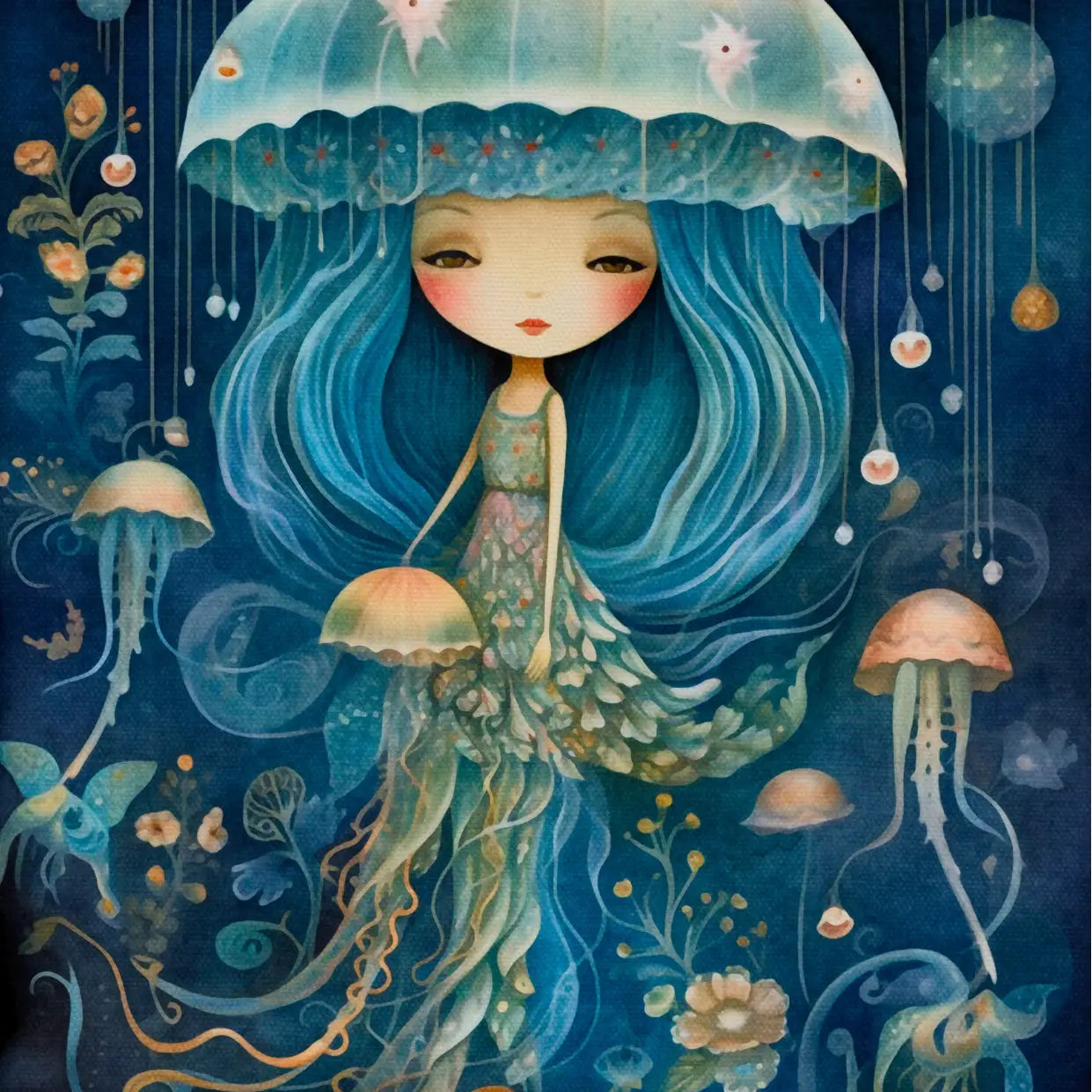 Mermaid Jelly Postcard