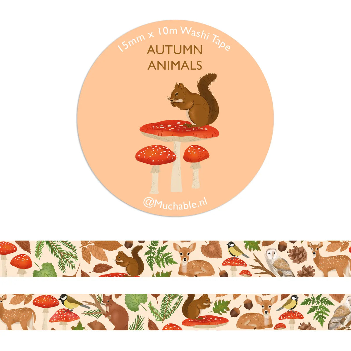 Autumn Animals Washi Tape