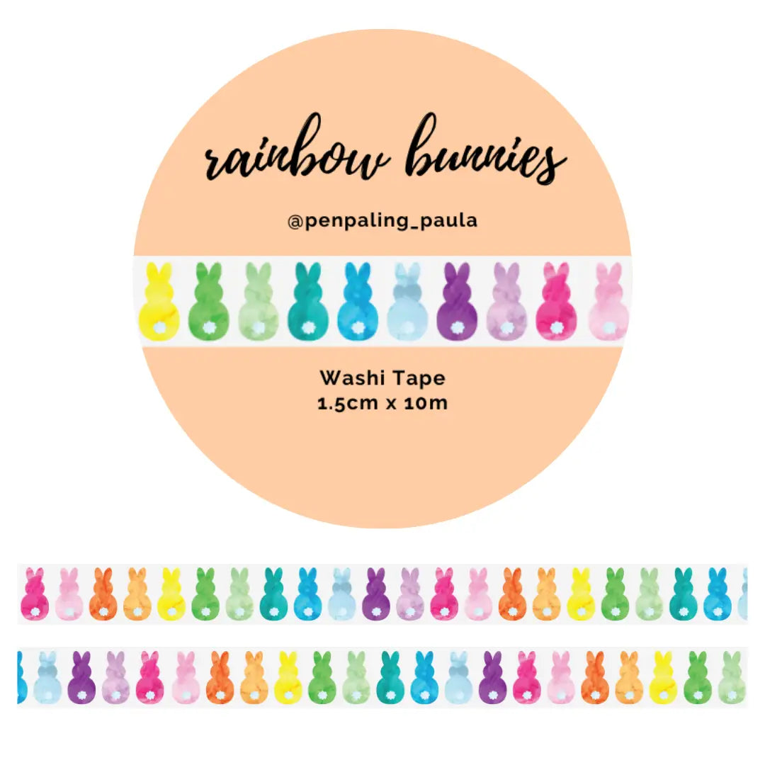 Rainbow Bunnies Washi Tape