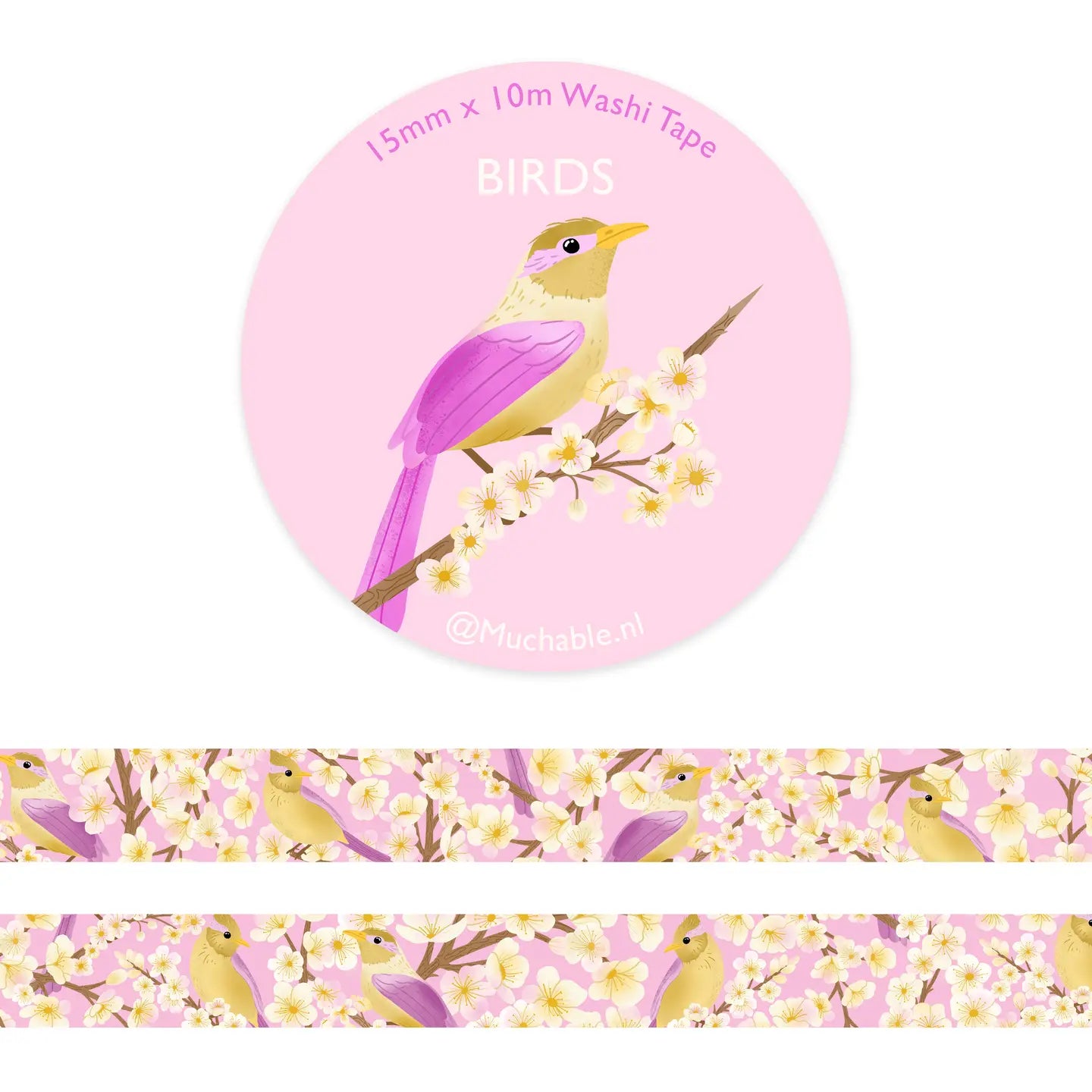 Bird & Flower Blossoms Washi Tape