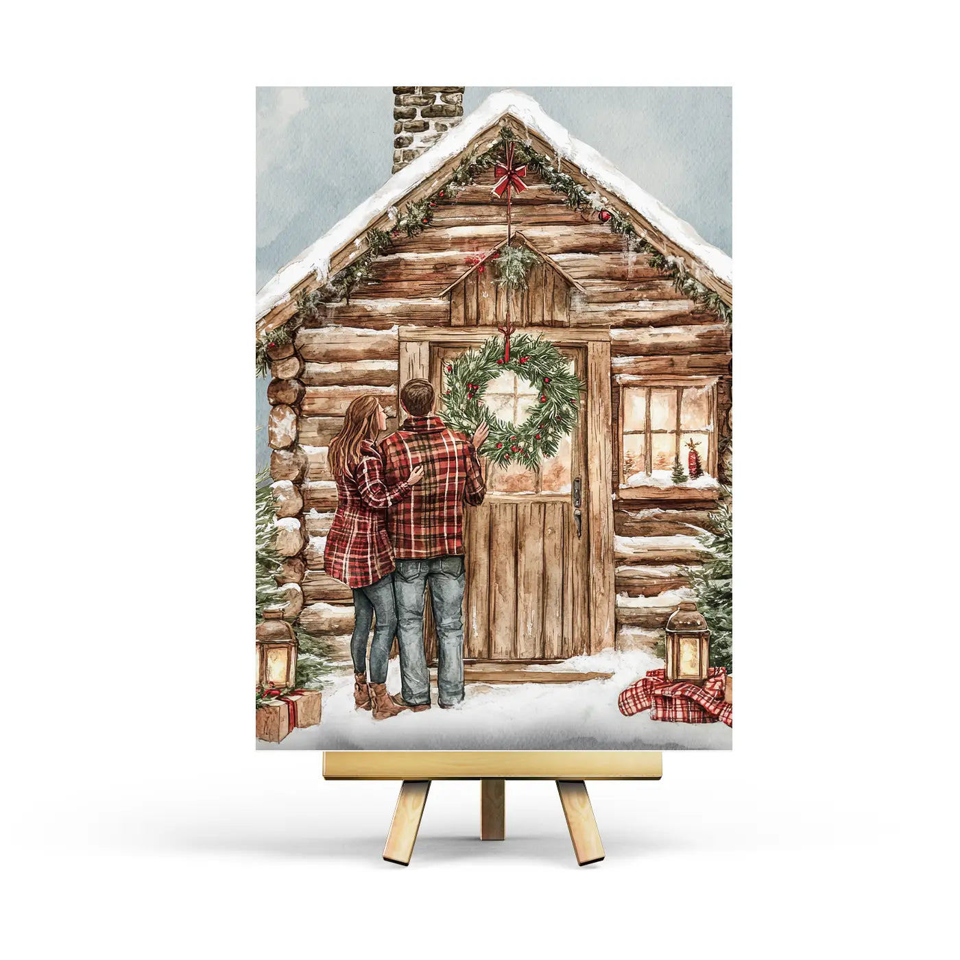 Winter Cabin Postcard