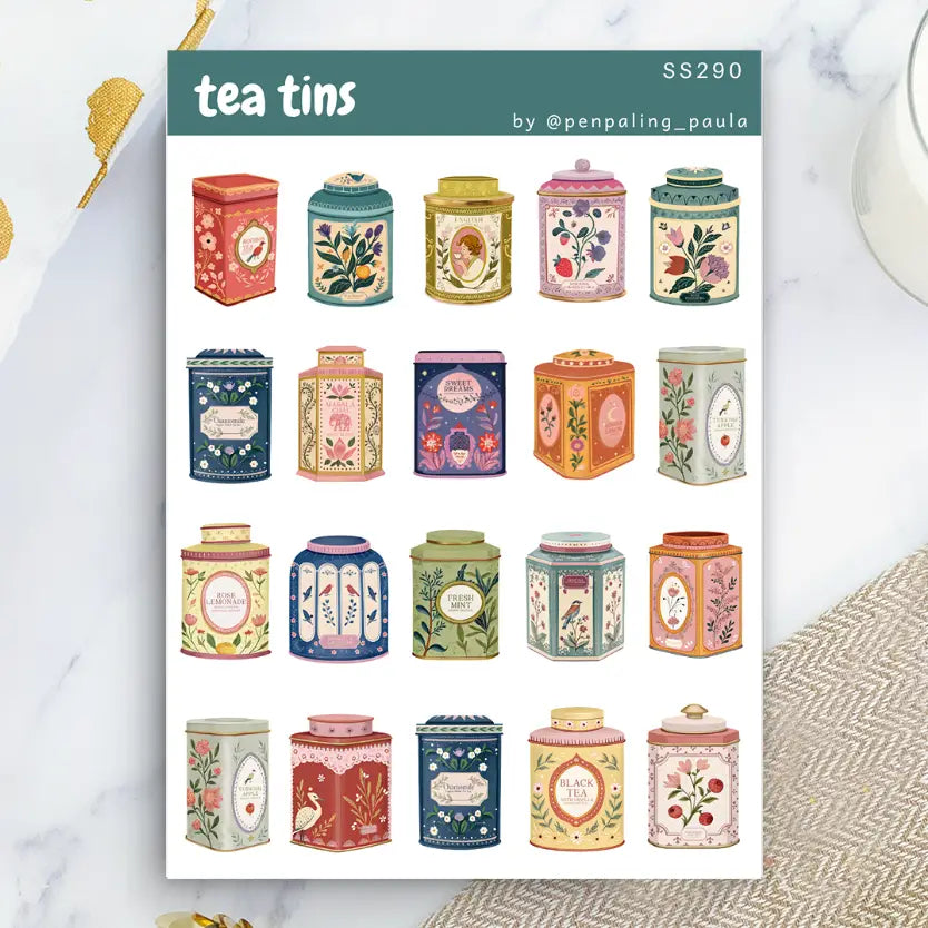 Tea Tins Sticker Sheet