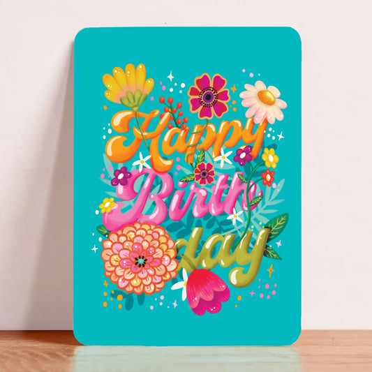 Happy Birthday Flowers Postcard