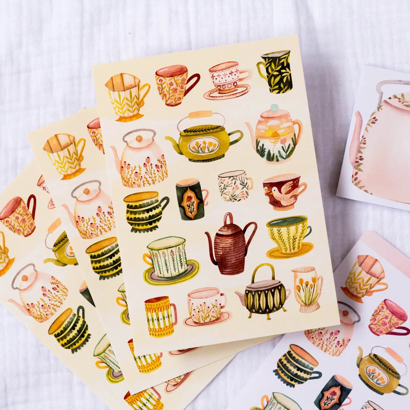 Romantic Teacups Postcard