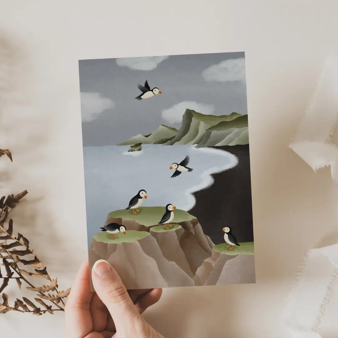 Puffins in Iceland Postcard