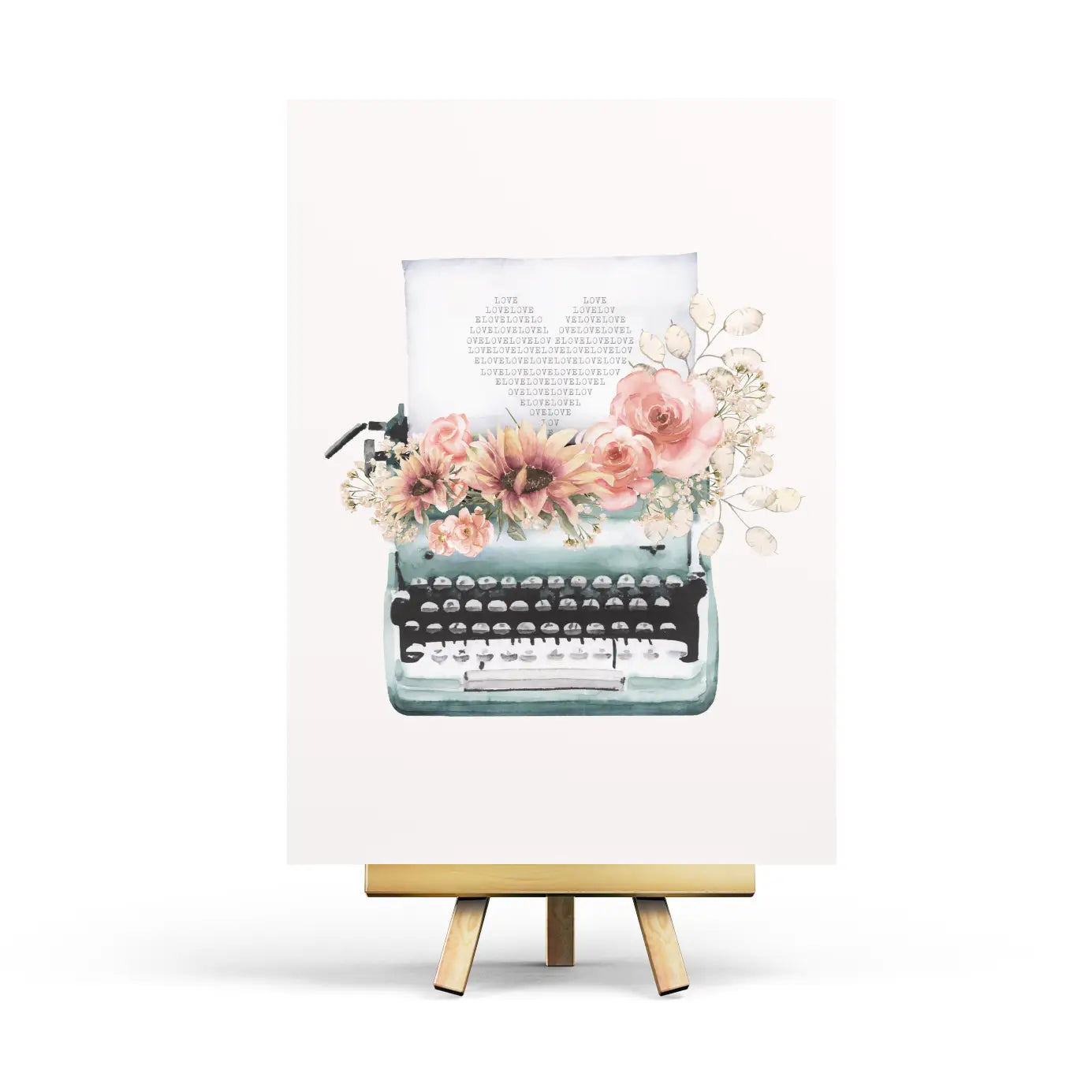 Love Typewriter Postcard