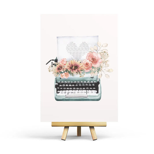 Love Typewriter Postcard