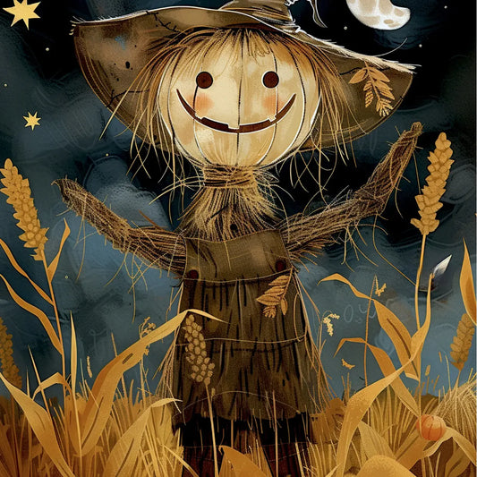 Sweet Halloween Scarecrow Postcard