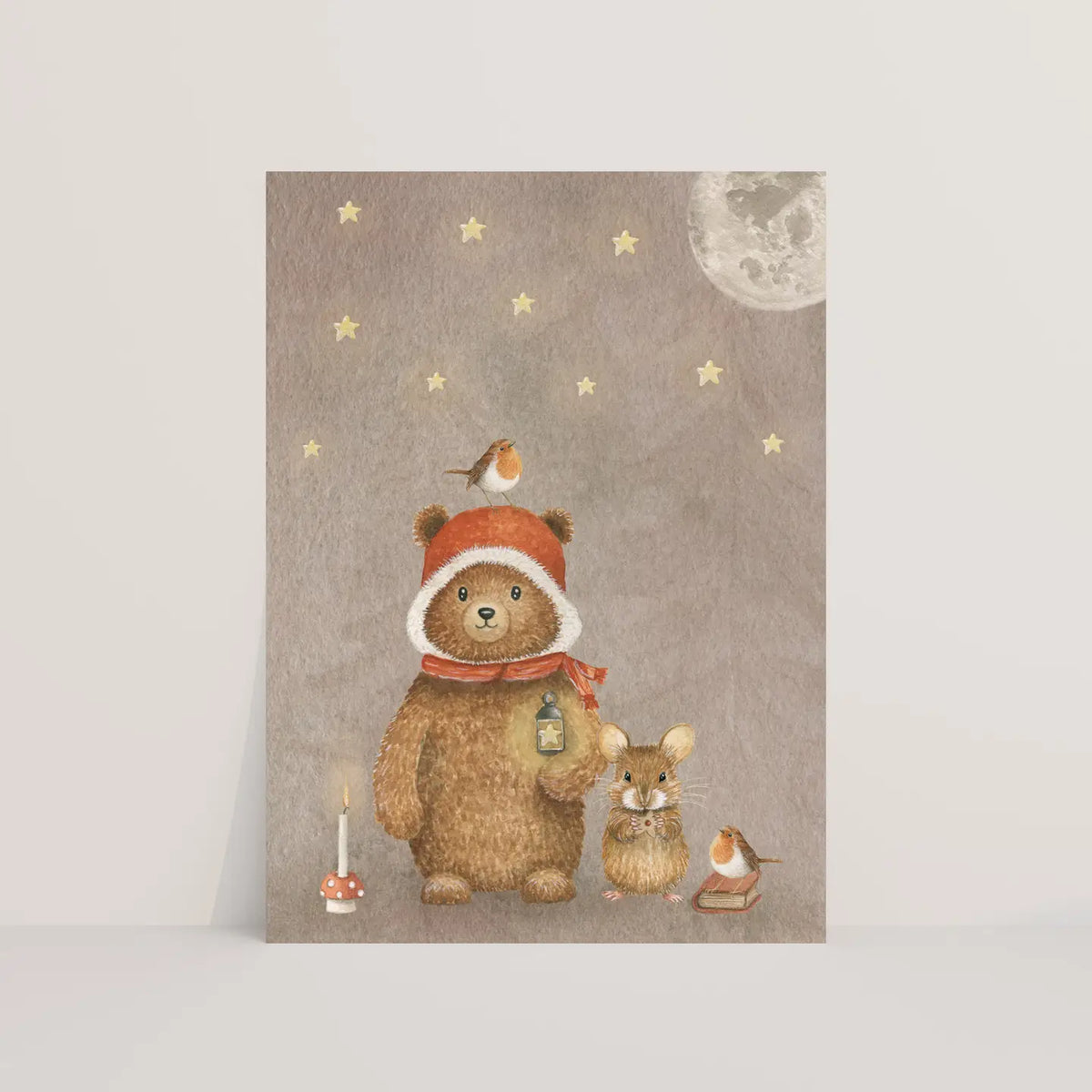 Bear with Mouse Postcard
