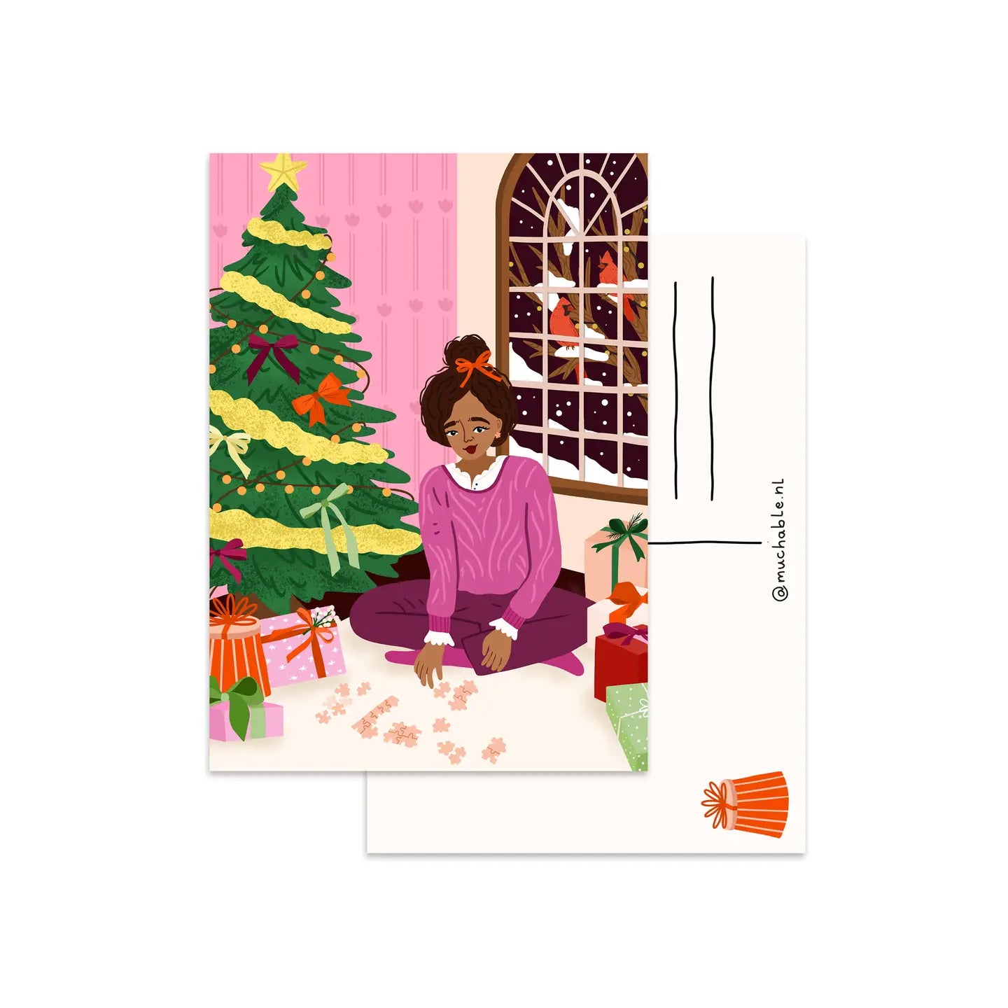 Puzzle by the Tree Postcard
