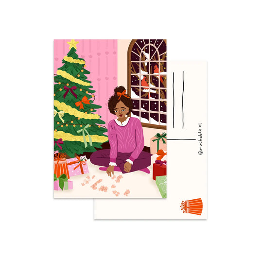 Puzzle by the Tree Postcard