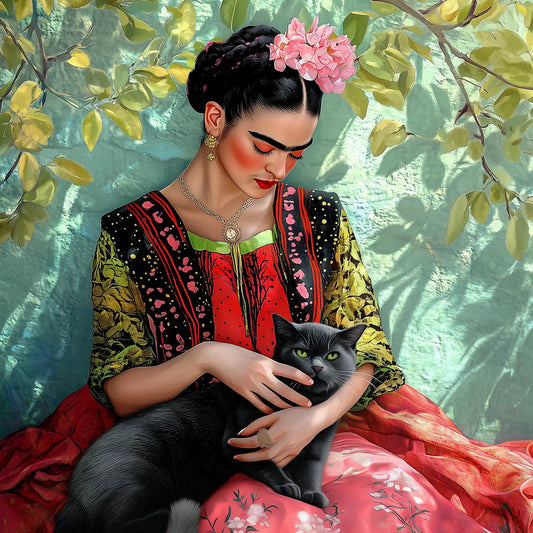 Frida Giving Cat Cuddles