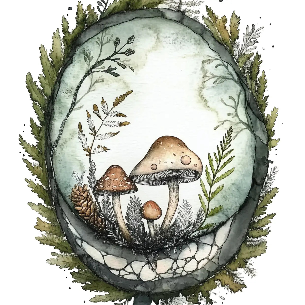 Enchanted Mushrooms: Forest Mushrooms Postcard