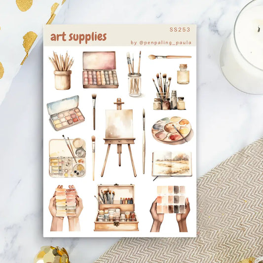 Art Supplies Sticker Sheet