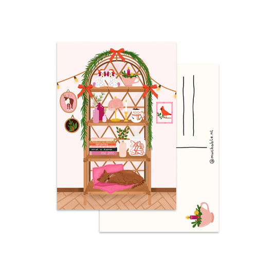 Rattan Holiday Shelf Postcard