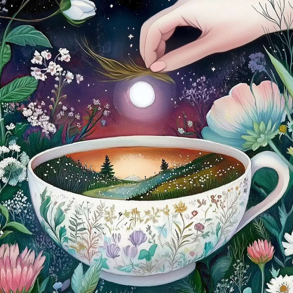 Wonders in a Teacup Postcard