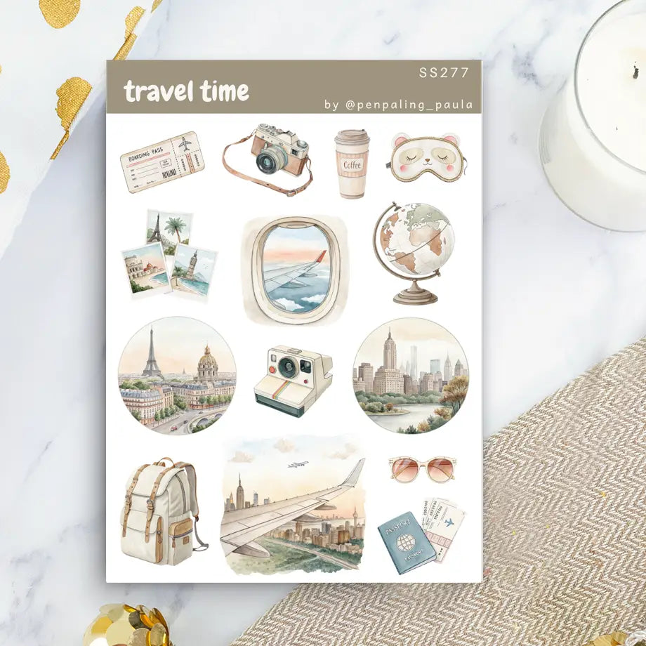 Travel Time Sticker Sheet