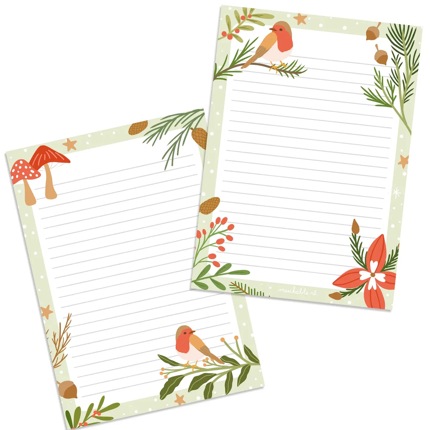 Christmas Red Bird Nature Element Notepad