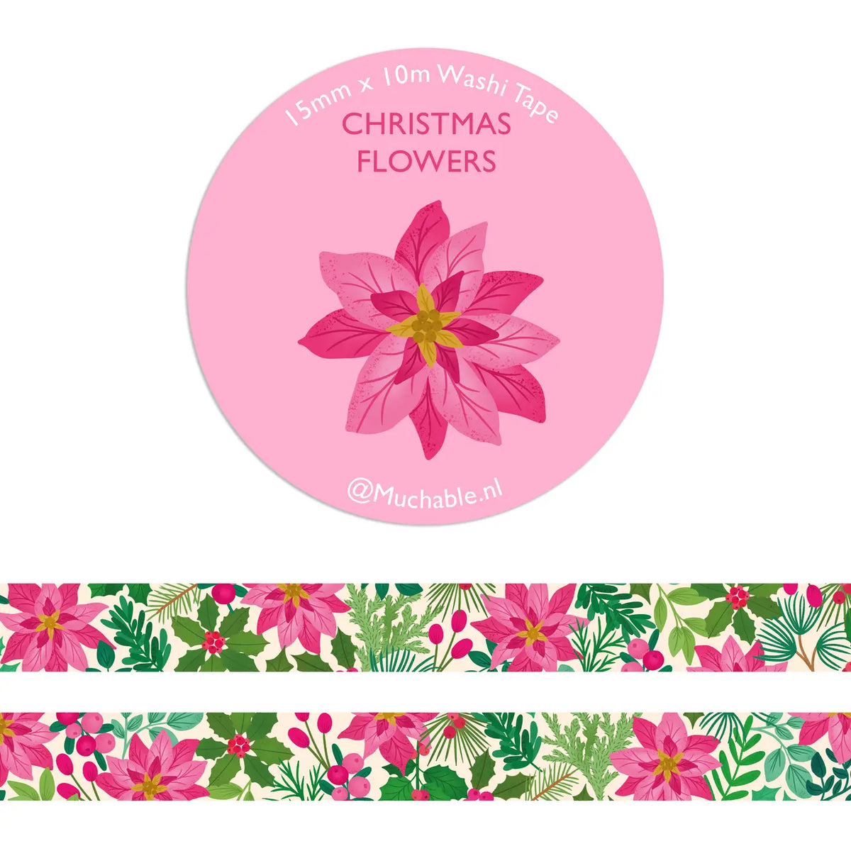 Christmas Flowers Washi Tape