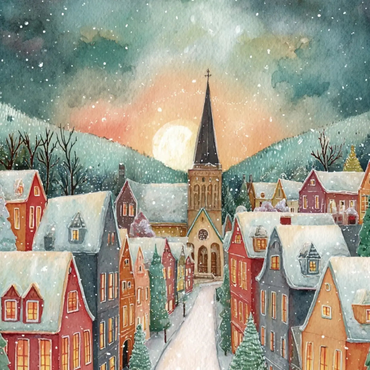 Christmas Village No. 6 Postcard
