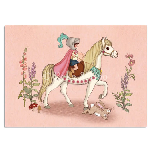 Belle & Boo Postcard "Brave Knight"