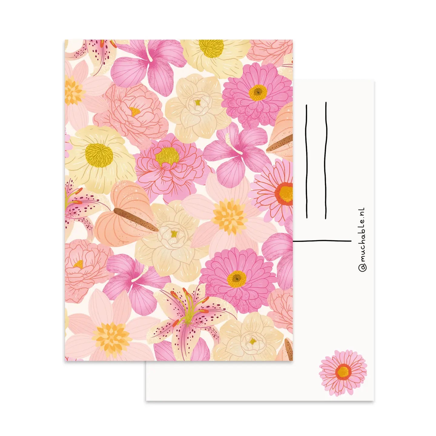 Cute Pink Flowers Postcard