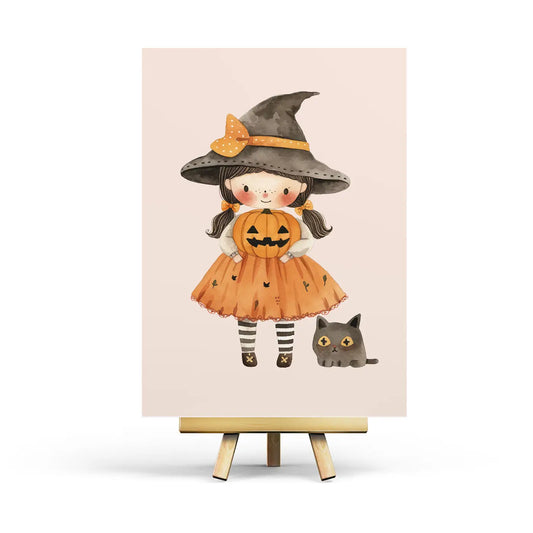 Witch & Cat Postcard