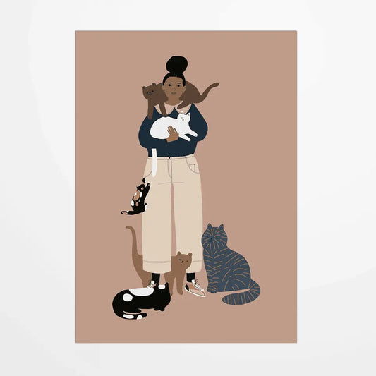 Crazy Cat Lady Postcard