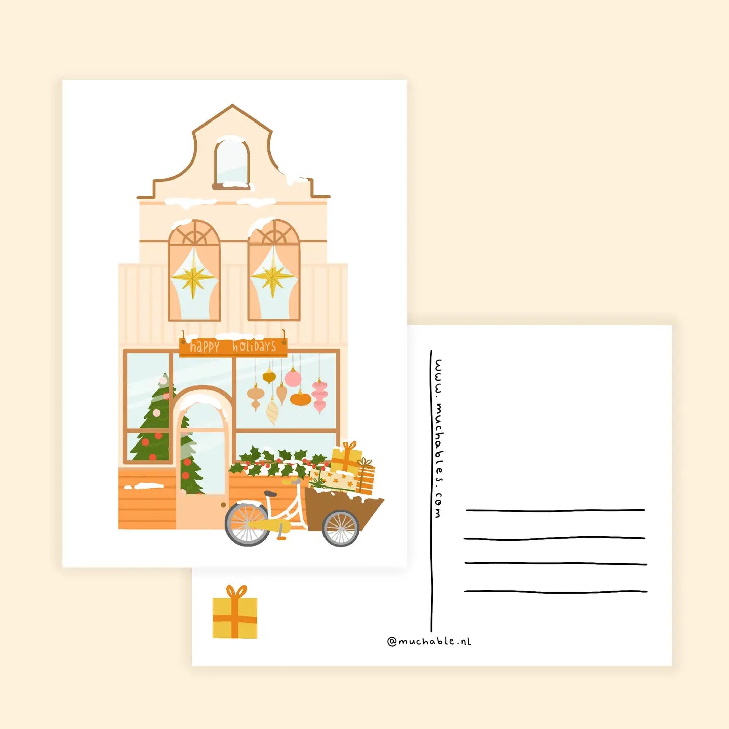 Holiday House with Bike Postcard