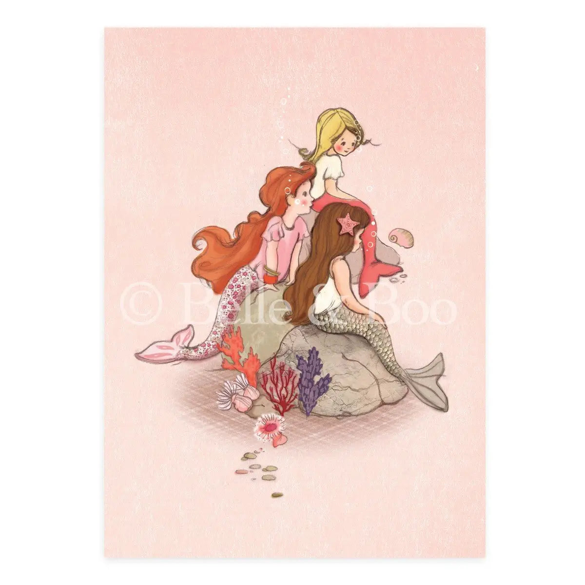 Belle & Boo Postcard "Mermaid Rock"