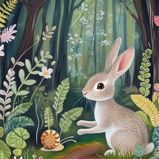 Forest Friends Robbit & Snail Postcard