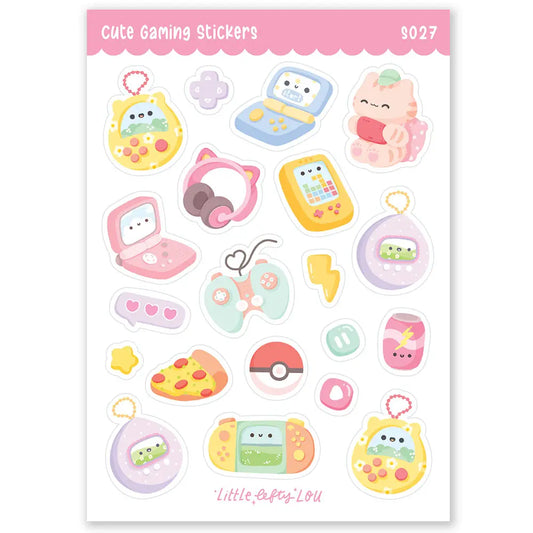 Holo Glitter Cute Gaming Sticker Sheet
