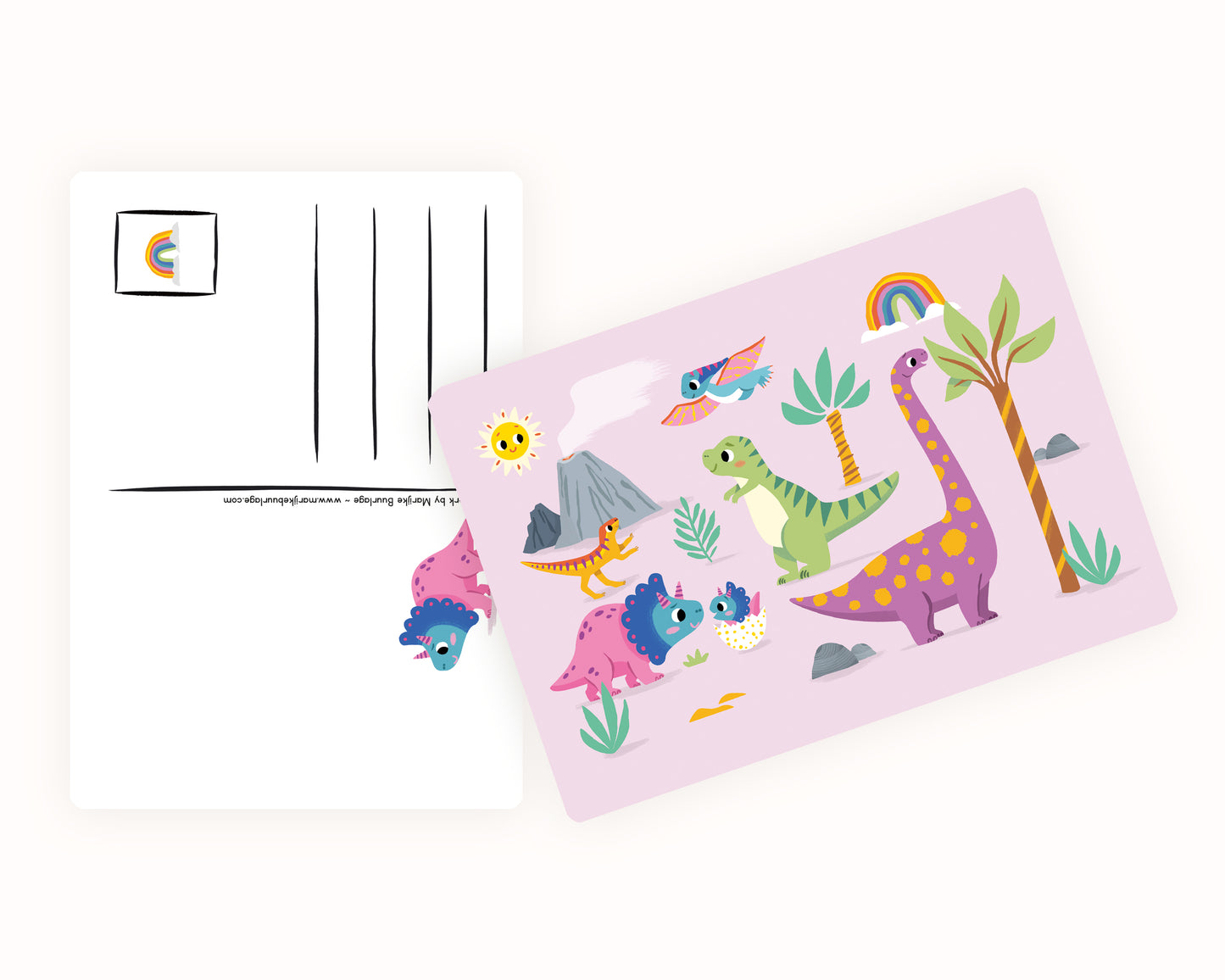 Pink Dinoland Postcard