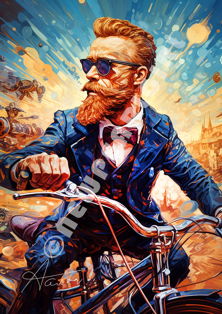 Vincent Rides into the Wind