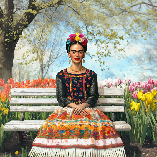 Frida on a Park Bench