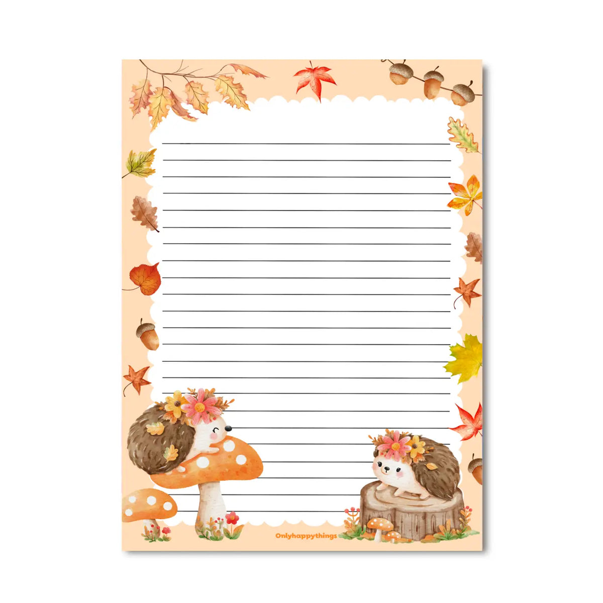 Autumn Hedgehog Notepad