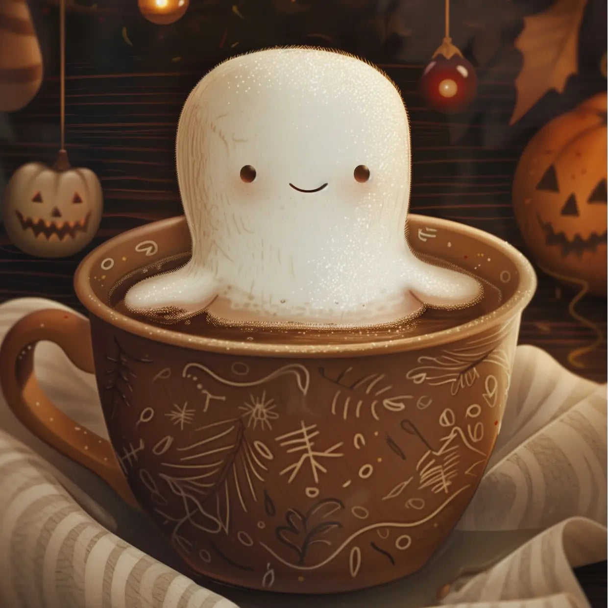 Sweet Halloween Marshmallow Postcard