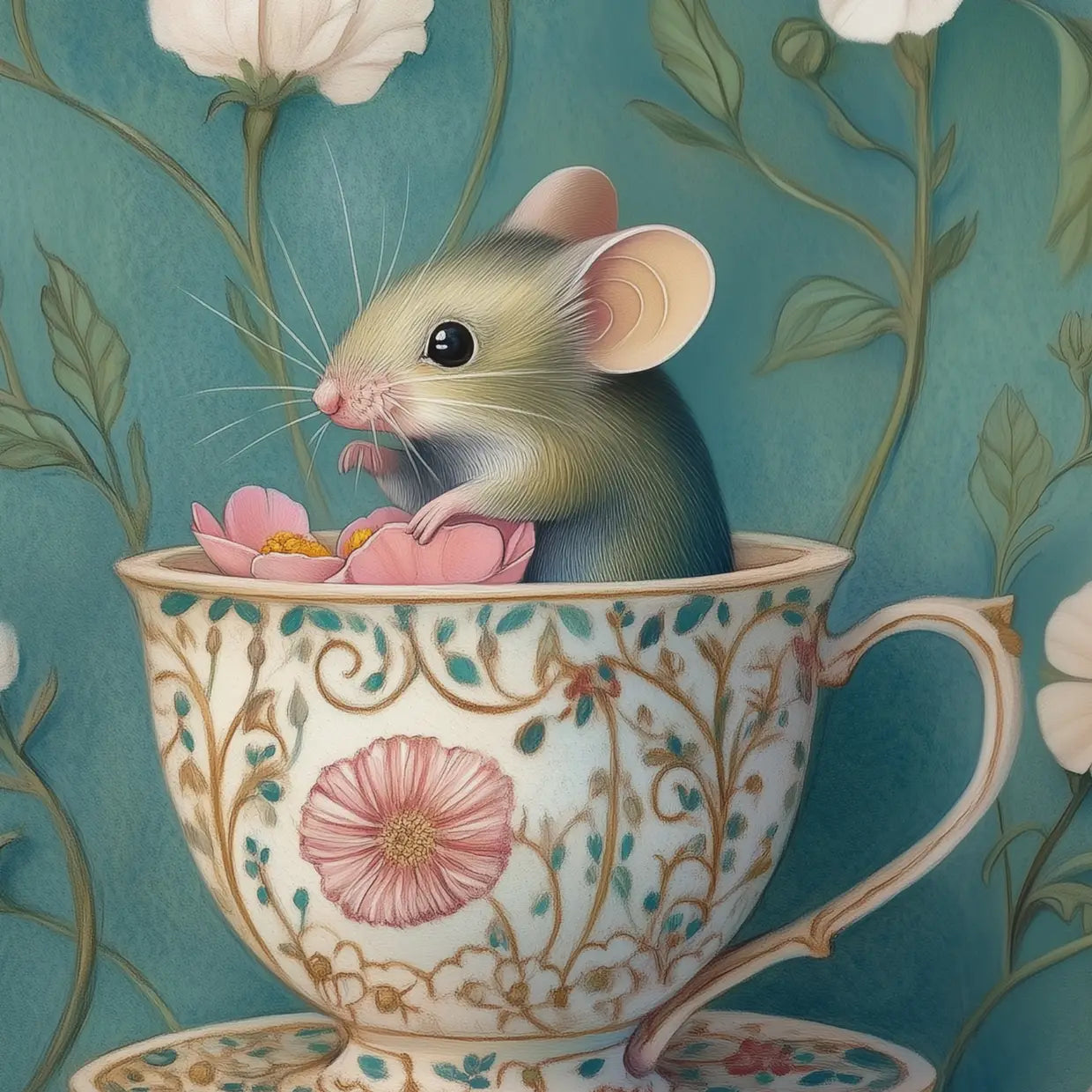 Tea Time Mouse Postcard