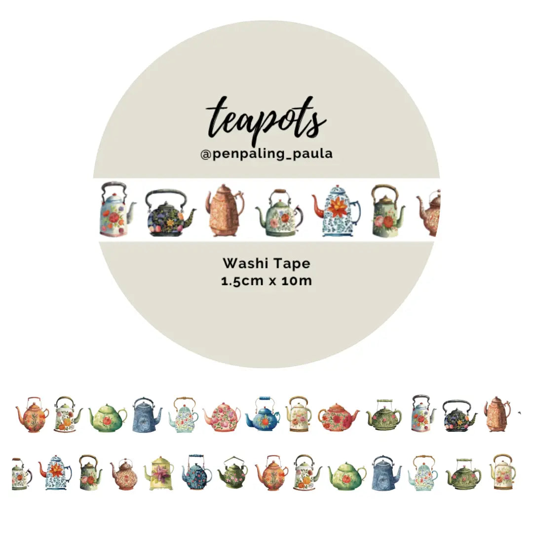 Teapots Washi Tape
