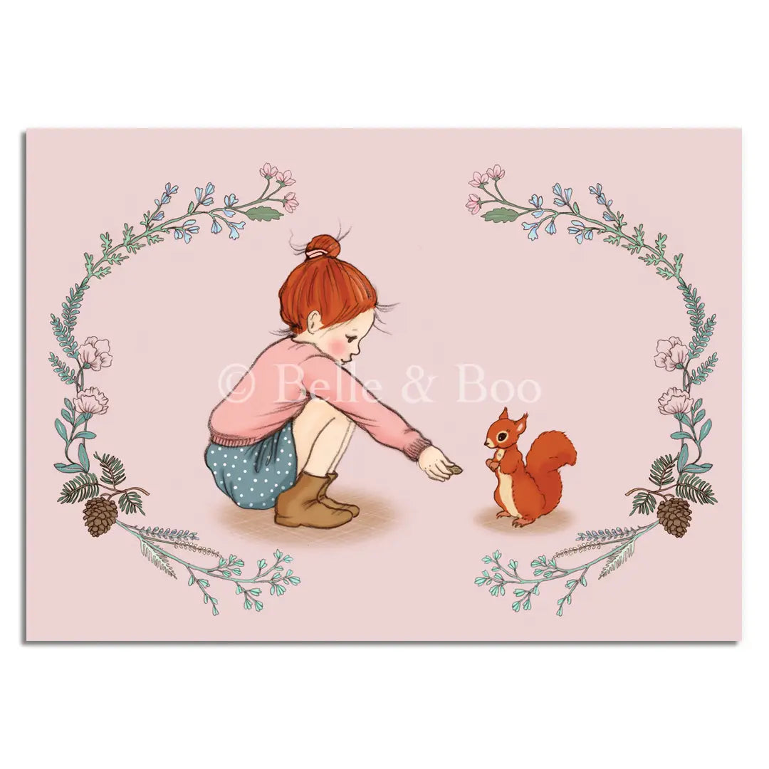 Belle & Boo Postcard "Squirrel Girl"