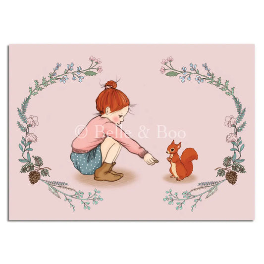 Belle & Boo Postcard "Squirrel Girl"