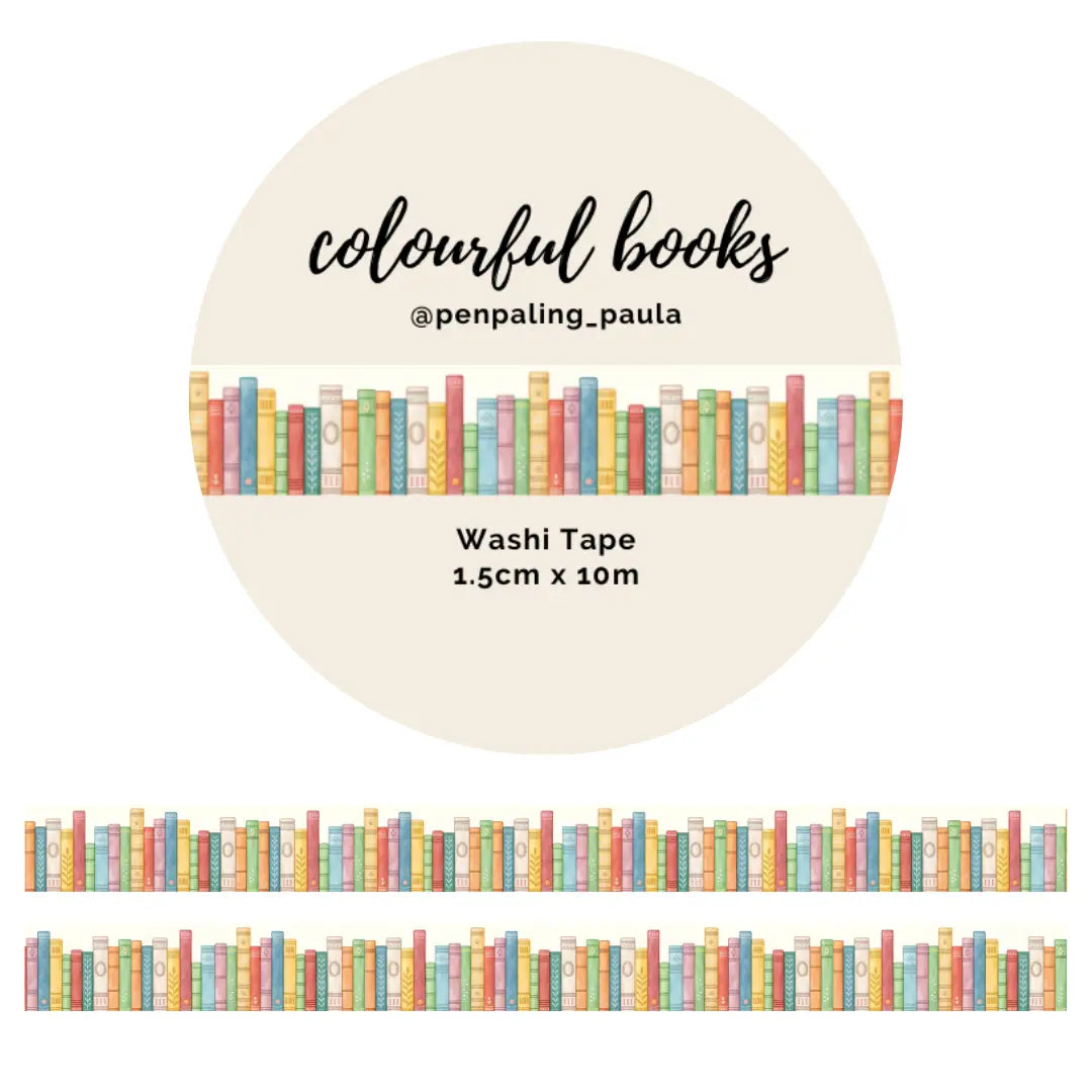 Colorful Books Washi Tape