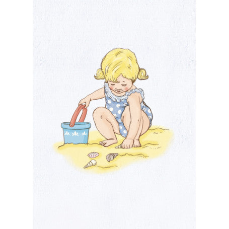 Belle & Boo Postcard "Collecting Shells"