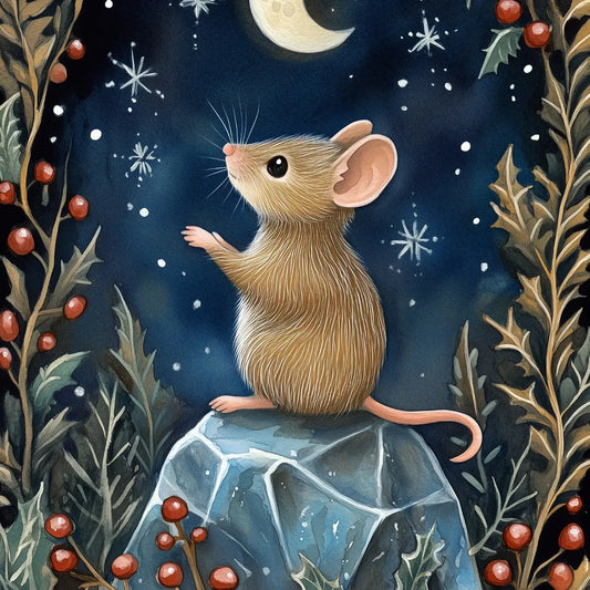 Mouse in Berries Postcard