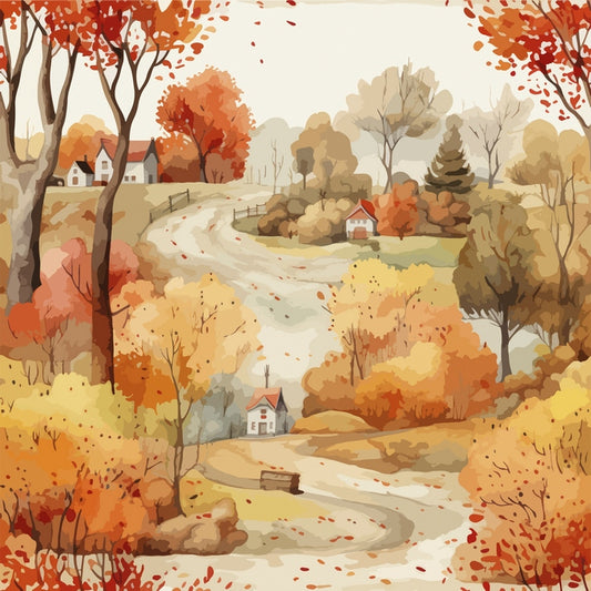 Autumn Hillside Postcard